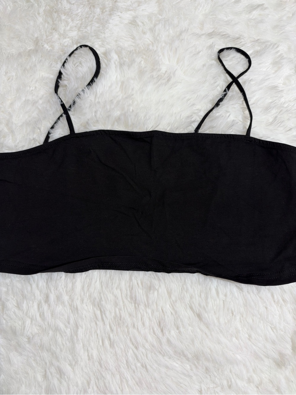 H&M Divded XXL Black Spaghetti Strap Crop Top Women's Basic Tank tops shirt